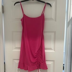 Pink Ruched Mini Dress